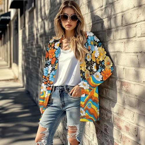 Image of Biyejit Women's Long Sleeve Open Front Cardigan Casual Loose Lightweight Cardigans with Pockets Drape Cardigan
