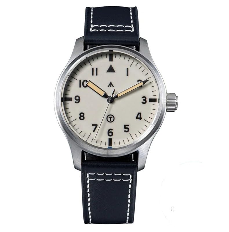 Modello: Full Lume Pilot S424; Movimento: Automatico Japan NH35A; Cassa: Acciaio inossidabile 316L, diam. 38 mm, spessore 11 mm, Lug to lug 46mm; Quadrante: Full Lume, lancette luminose;