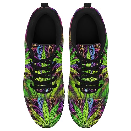 Marijuana Shoes for Men Women Pot Leaf 420 Weed Sneakers Cannabis Leaf Walking Running Tennis Shoes2
