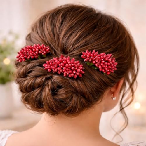 Image of SATYAM KRAFT 48 Bunch Decorative Artificial Pollen Flower Perfect for Tiara, Wedding Jewelry & DIY Making Flowers for Bouquet, Hamper, Trousseau Decoration Items(48 Bunch of 576 Pollen Each)