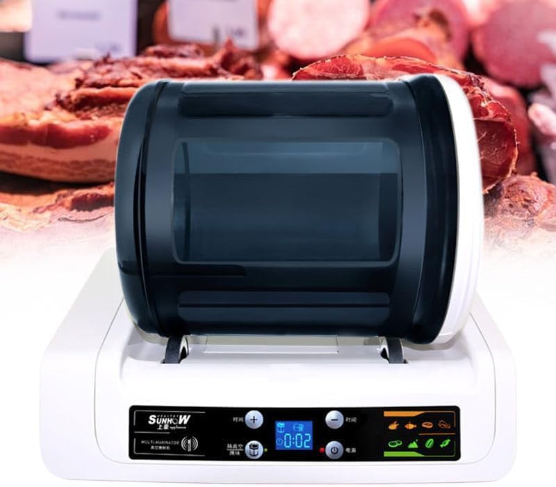 Marinador comercial de vasos de carne, máquina automática de marinado al vacío, pantalla LED, panel de control, 0-10 horas, para marinar carne y verduras