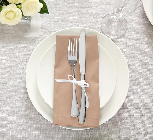 image for Utopia Kitchen Taupe Cloth Napkins [12 Pack, 18x18 Inch] Cotton Blend 