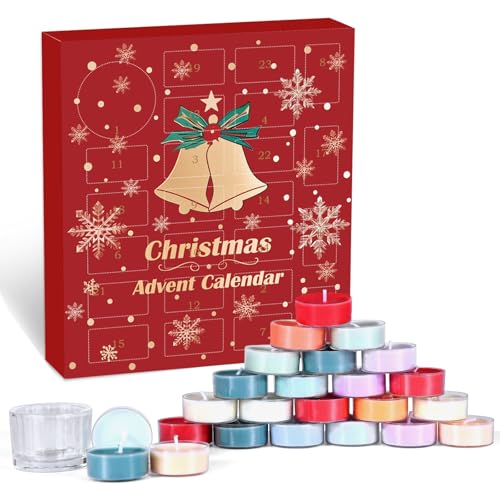 Bougies parfumées cadeaux pour femmes, 24 bougies chauffe-plat parfumées, calendrier de Noël cadeaux pour mères, filles, sœurs (Kerzen-Yu) Bougies parfumées cadeaux pour femmes, 24 bougies chauffe-plat parfumées, calendrier de Noël cadeaux pour mères, filles, sœurs (Kerzen-Yu)