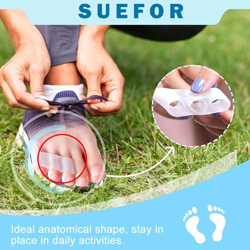Image of Toe Separator for Feet Toe Spacers Correct Toes Yoga Silicone Hammer Toe Corrector for Women & Men Correct Toe Straighteners for Overlapping Toes (L T separator)