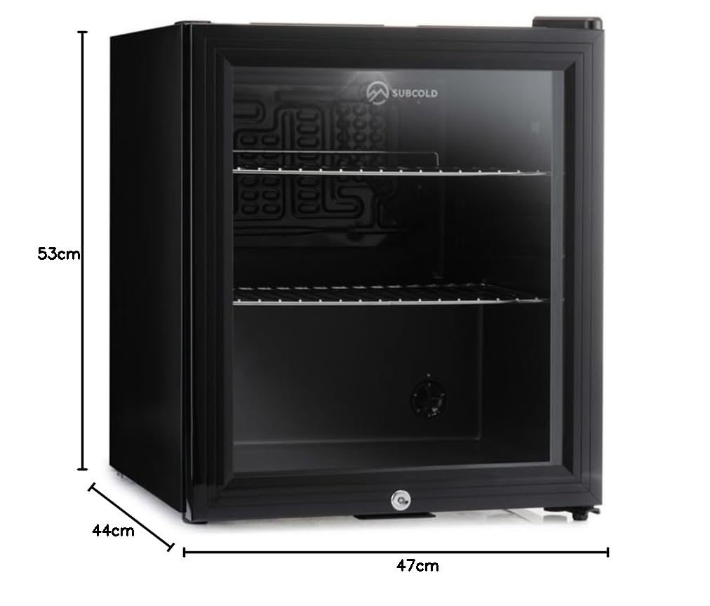 Subcold Super50 LED – Mini Fridge Black | 50L Beer, Wine & Drinks Fridge | LED Light + Lock & Key | Energy Efficient (Black) — view 7