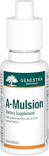 Genestra Brands A-Mulsion - Líquido de vitamina A para apoyar el sistema inmunológico, la piel, la visión, los huesos y los dientes* | 1 onza