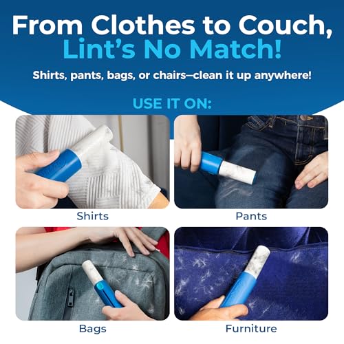 image for PetLovers Mini Lint Roller Travel Size 50 Sheets – Compact pet Hair 