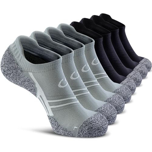 Image of CWVLC No Show Sports Compression Socks for Men Women with Cushion (4 /8 Pairs)