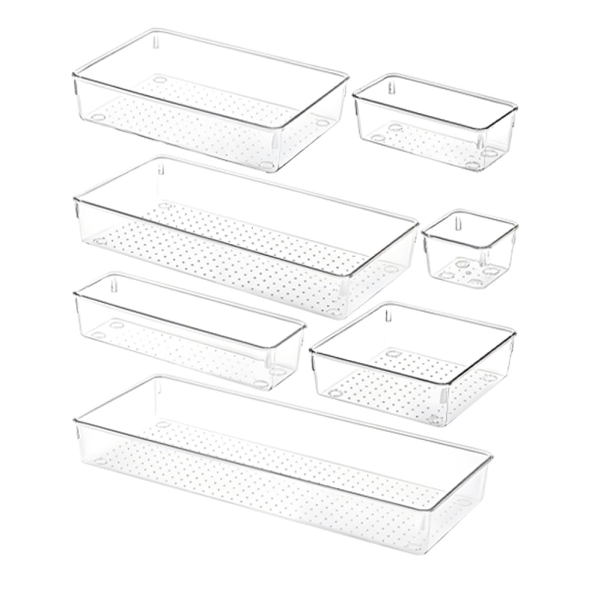 Artibetter Juego de Organizadores Divisores Múltiples para Almacenamiento Versátil de Cajones Transparentes de Pet Tamaños de Objetos y Cosméticos en Escritorio o Dormitorio