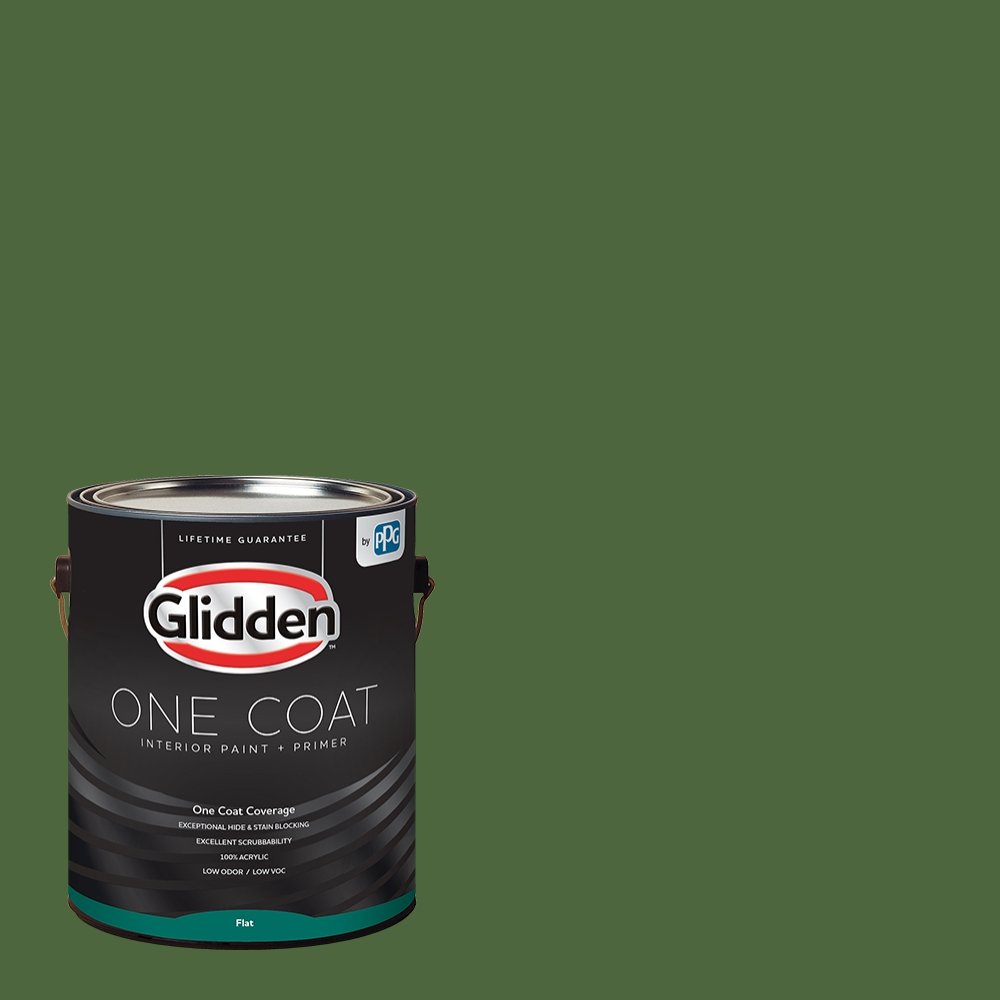 GliddenInterior Paint + Primer: Green Interior Paint /Mountain Forest, One Coat, Flat, 1 Gallon