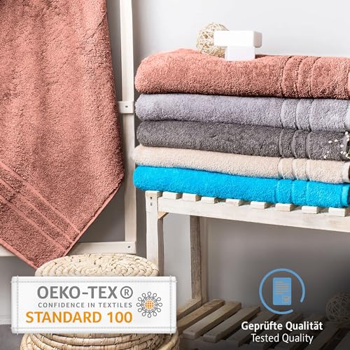 Komfortec 2er Saunatuch Set 70x200 cm aus 100% Baumwolle, XXL-Saunatücher, Sauna Handtuch, Weich, Groß, Frottee, Schnelltrocknend… – Ansicht 6