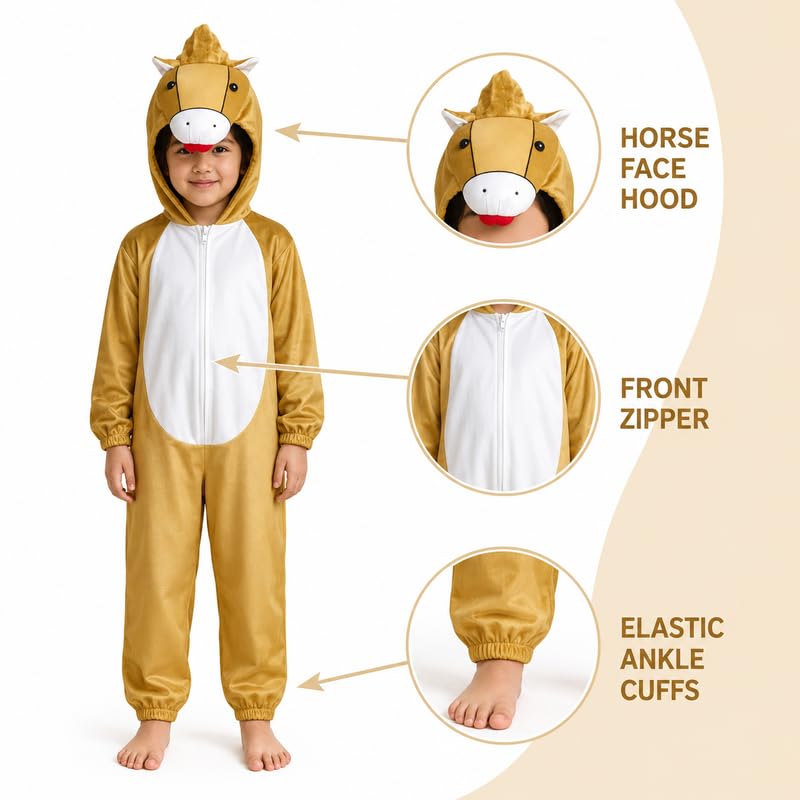 Image of Animal Costume for Kids | Plush Fancy Dress Costume for Boys & Girls |School Fancy Dress, Annual Day, Jungle Theme, Role Play, Halloween & Birthday Party