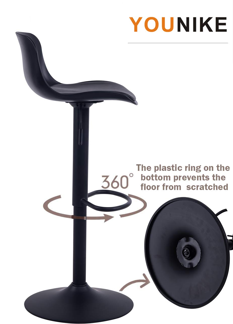 YOUNIKE Modern Design Bar Stools with Adjustable Height and 360