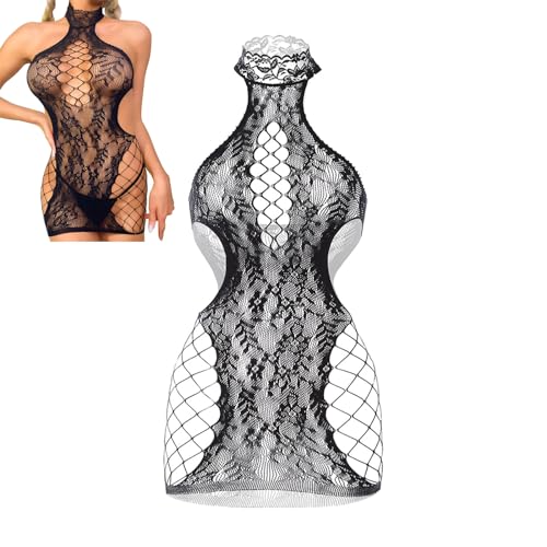 lingerie sexy femme érotique hot transparente mini robe femme sexy courte club libertin dentelle ajourée robe moulante femme ete dos nu resille sans manches...