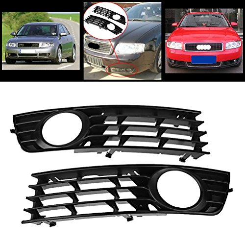 Astra Depot Pair Front Left & Right Lower Fog Light Insert Grilles Grills for Audi A4 B6 02-05 2002 2003 2004 2005