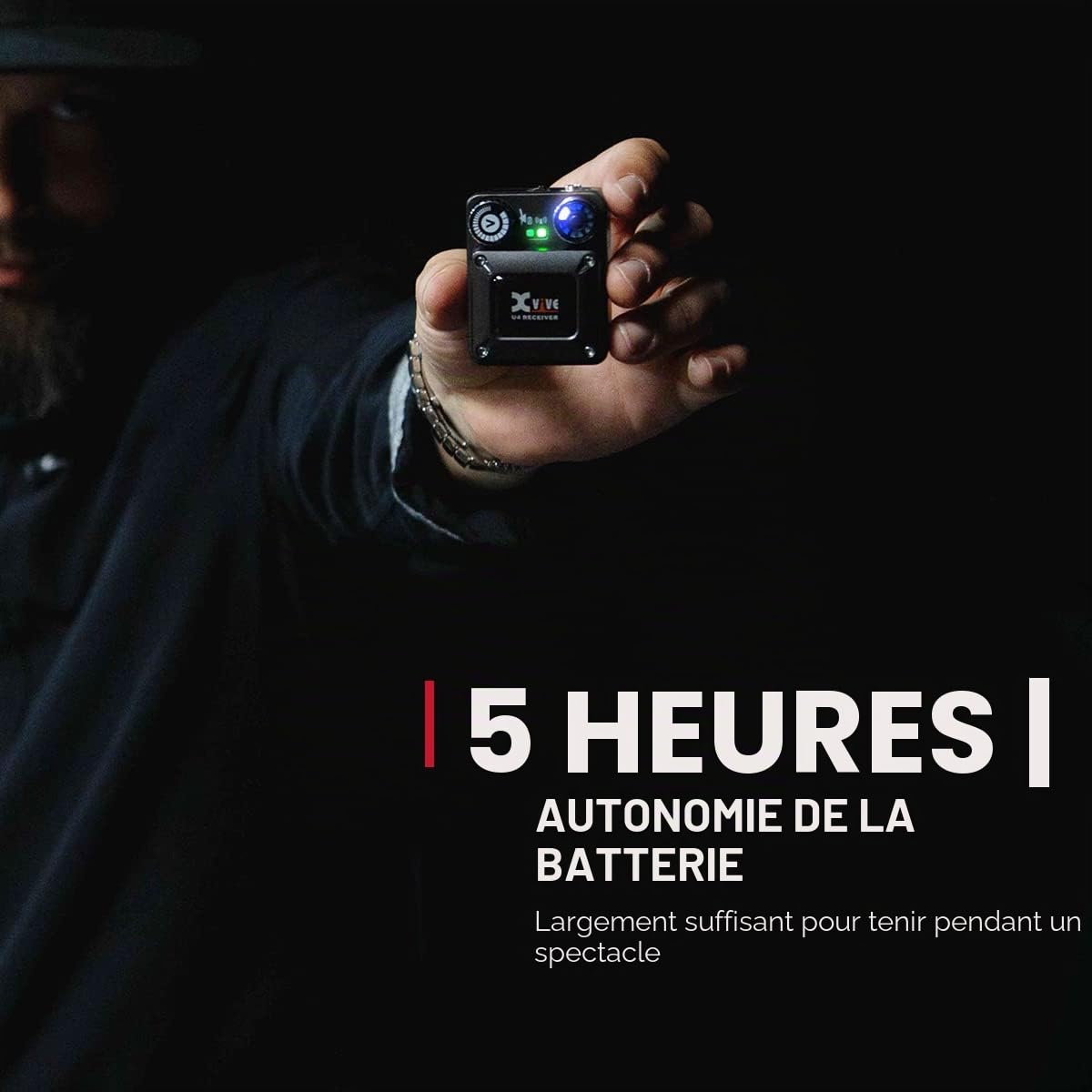 Xvive U4R2 Système sans Fil in-Ear Monitor Système IEM à 2 Récepteurs et 1 Transmetteur pour Les répétitions et Les Concerts de L'orchestre