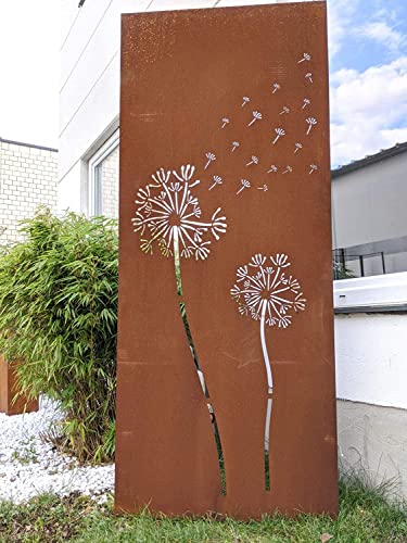 Edelrost Sichtschutz Garten Sichtschutz aus Metall 1mm Rost Gartenzaun Gartendeko rost Sichtschutzwand (032096: B50*H125cm)