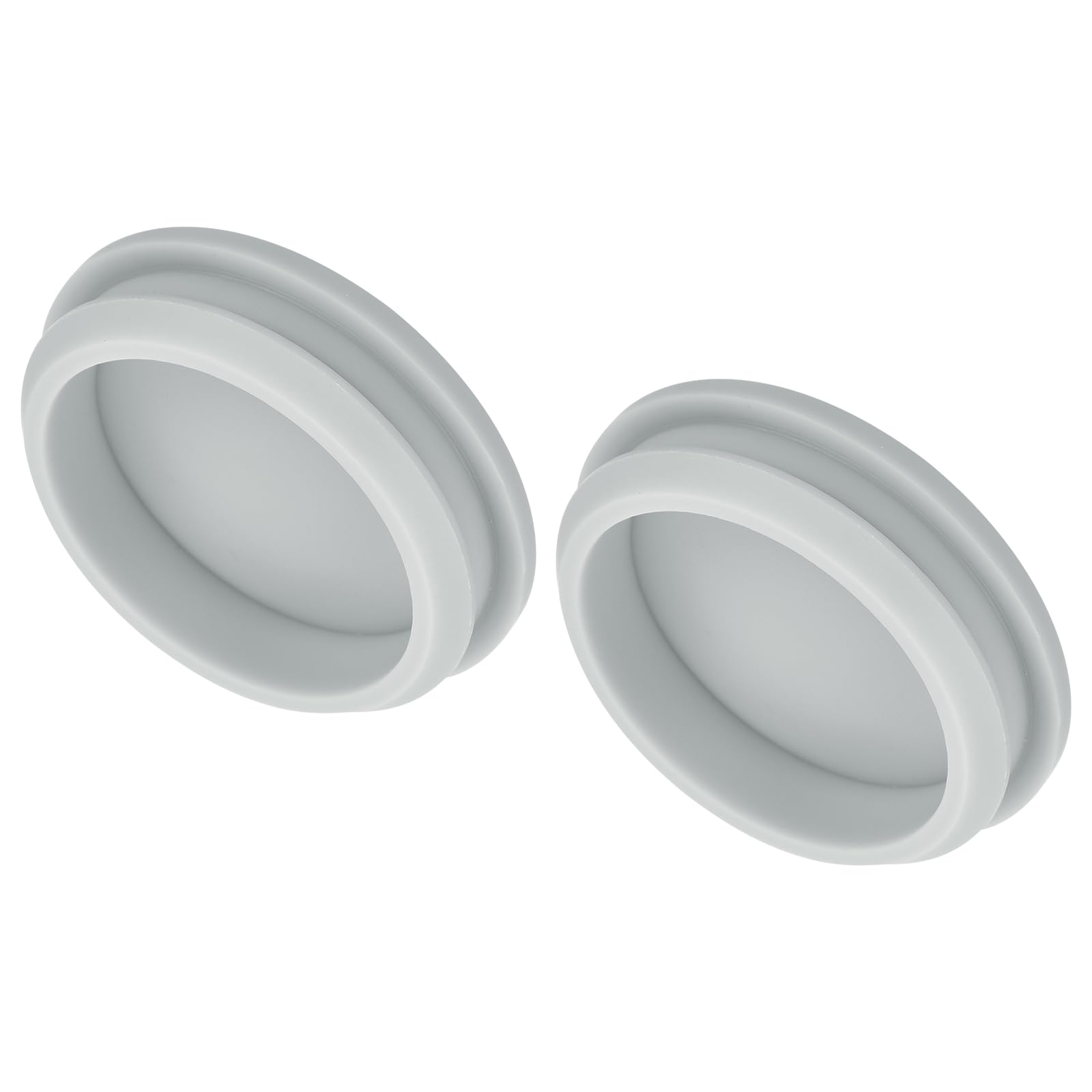 MECCANIXITY 2pcs Silicone Snap in Locking Hole Plugs,44.6mm/1.8 Inch Mounting Diameter Narrow Groove Width 5mm Panel Seal Cover Round for Kitchen Bulkheads Waterproof Sealing Plugs Grey