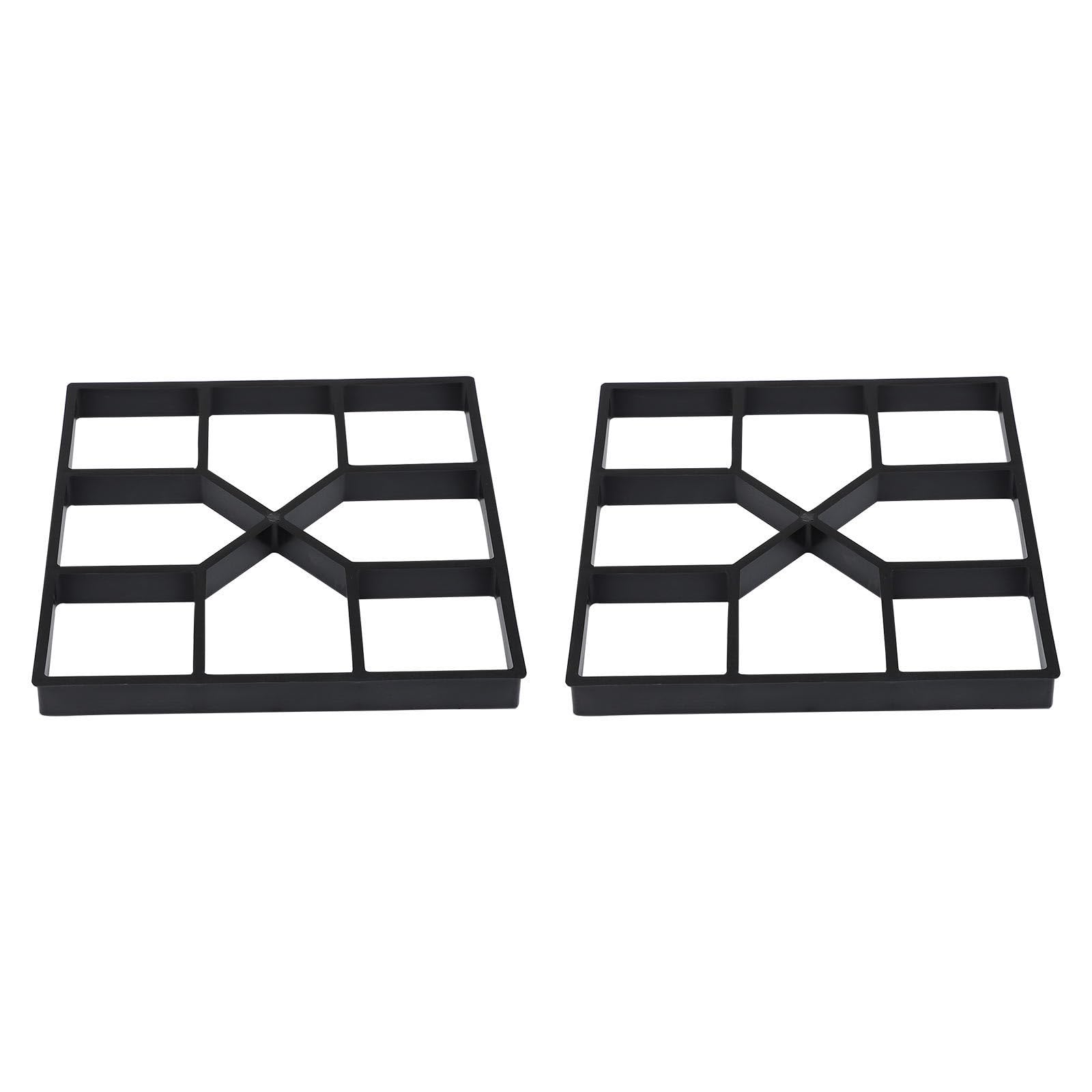 2 Piezas Molde para Baldosas de Cemento Negro de Plástico