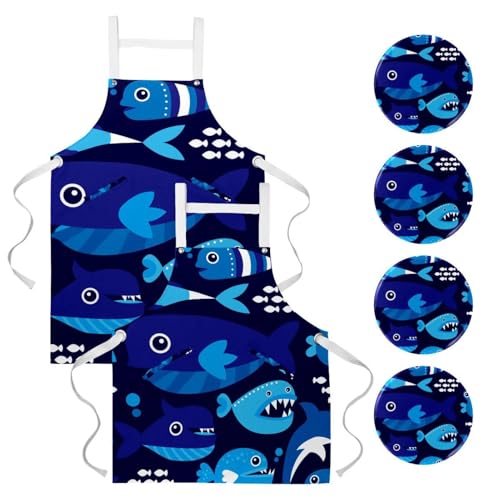 Tablier de serveuse bleu marine avec broches pour le service en bar et restaurant