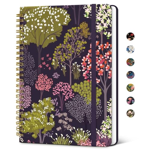 Image of Taja Spiral Lined Journal for Women, Pretty Hardcover Journal Notebook, A5 | Hardcover Design, 6 inch x 8 inch, 140 Pages, for Work, Note Taking & Journal Writing, Colorful Grove