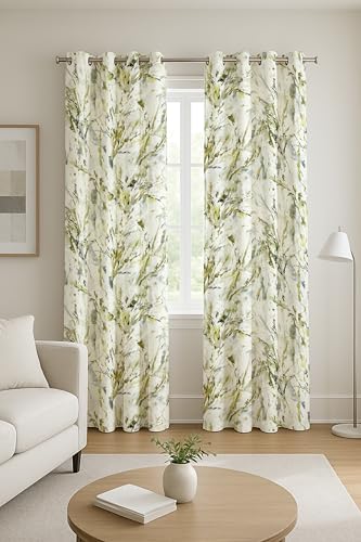 Image of Ultimate Trends Polyester Room Darkening Curtains for Doors and Window, Eyelets Curtain Block Up to 65% to 70% Sunlights, 8 FEET Packof 2,Oatmeal Cream