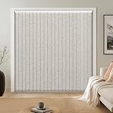 LazBlinds Room Darkening Vertical Blinds Replacement Slats – Polyester Fabric for Sliding Glass Door, Patio & Windows, 82.5'x3.5', 25 Pack, Natural