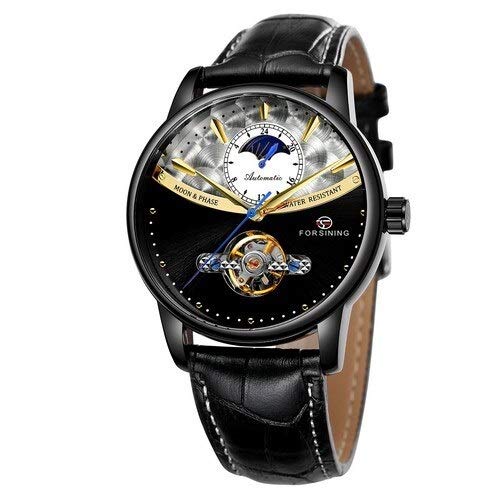 FORSINING Blue Moon Phase Mechanical Automatic Mens Leather Wrist Watch (B081STBT8C) Amazon Price History, Amazon Price Tracker