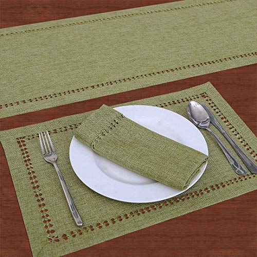 Set de 4 servilletas cuadradas color verde salvia 18 x 18 pulg miniatura 4