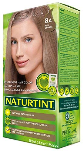 Naturtint Permanent Hair Color 8A Ash Blonde (Pack of 6), Ammonia Free, Vegan, Cruelty Free, up to 100% Gray Coverage, Long Lasting Results