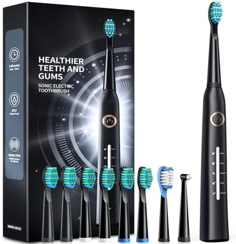 TEETHEORY Sonic Electric Toothbrushes for Adults and Kids, 8 Brus...