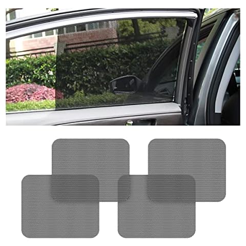 Car Side Window Sunshade, 4 PCS Static Cling Films Stickers Sun Shade UV Rays Privacy Protector, Reuseable Washable Sun Shade for Most Cars, Vhicles, SUV Cover