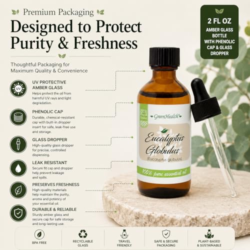 Aceite Esencial de Eucalipto 59 ml Envase Ámbar miniatura 2