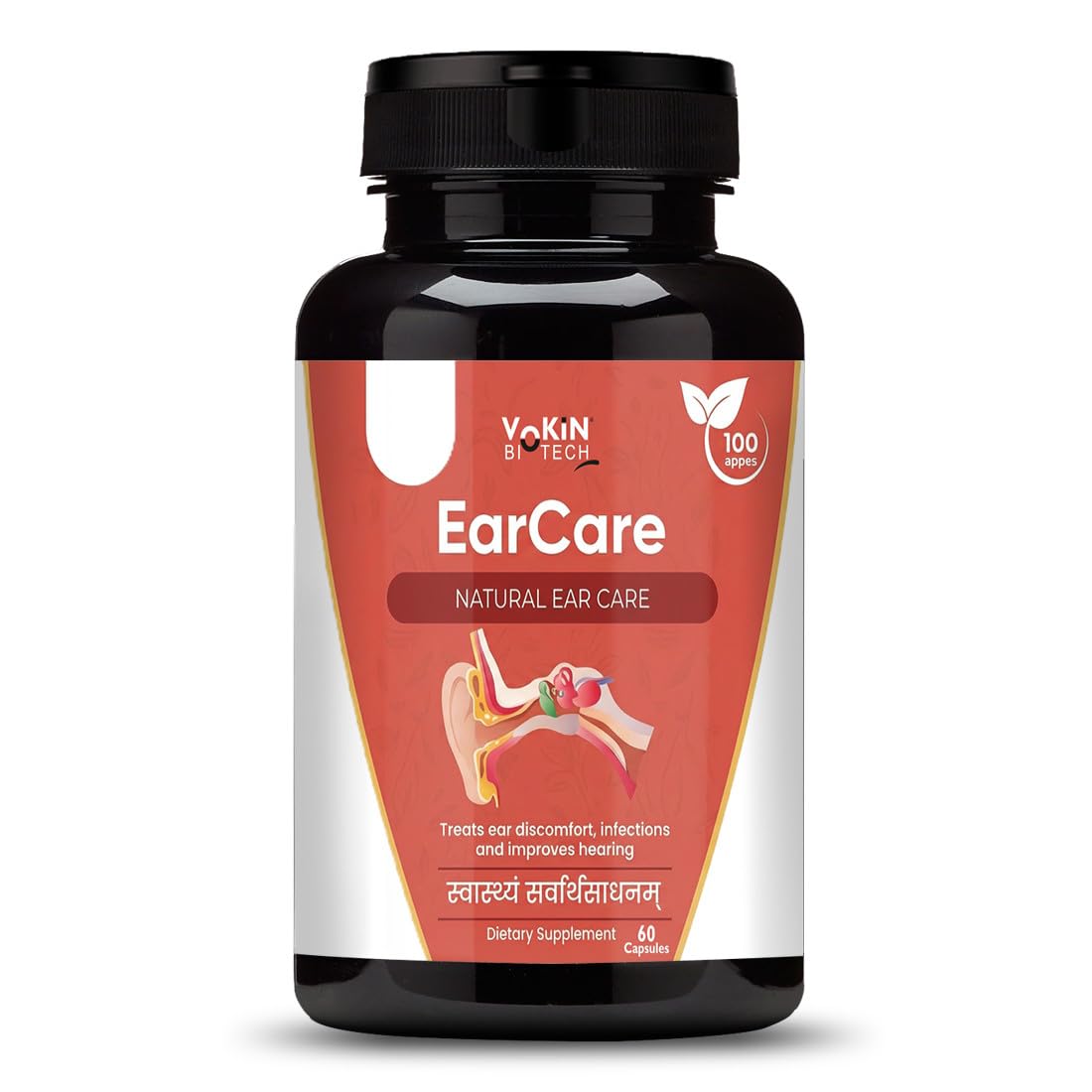 VoKin Biotech EarCare Natural Ear Health Supplement with Ashwagandha, Brahmi & Shilajit | Supports Ear Comfort & Hearing Wellness | 60 Capsules-picture-26