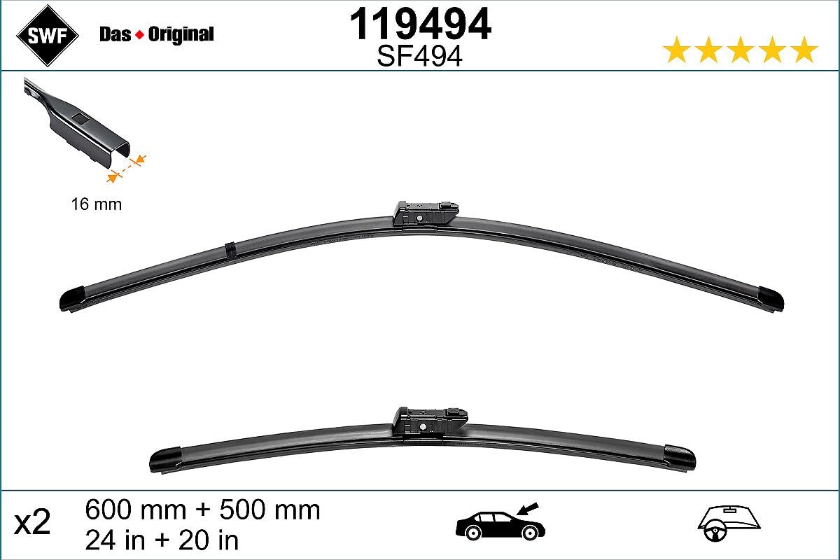 Valeo SWF Das Original Set Silecek Seti Volvo XC40 (2017-2023) (600+500 MM) 119494