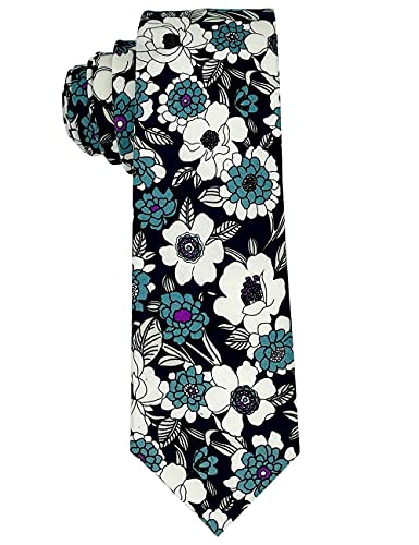 Image of Kebocis Mens Skinny Cotton Floral Tie for Men