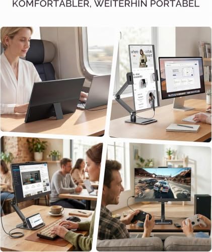 EVICIV Portable Monitor mit Klappständer 15.6" 125%sRGB 3000:1 Matt EyeCare – Ansicht 5