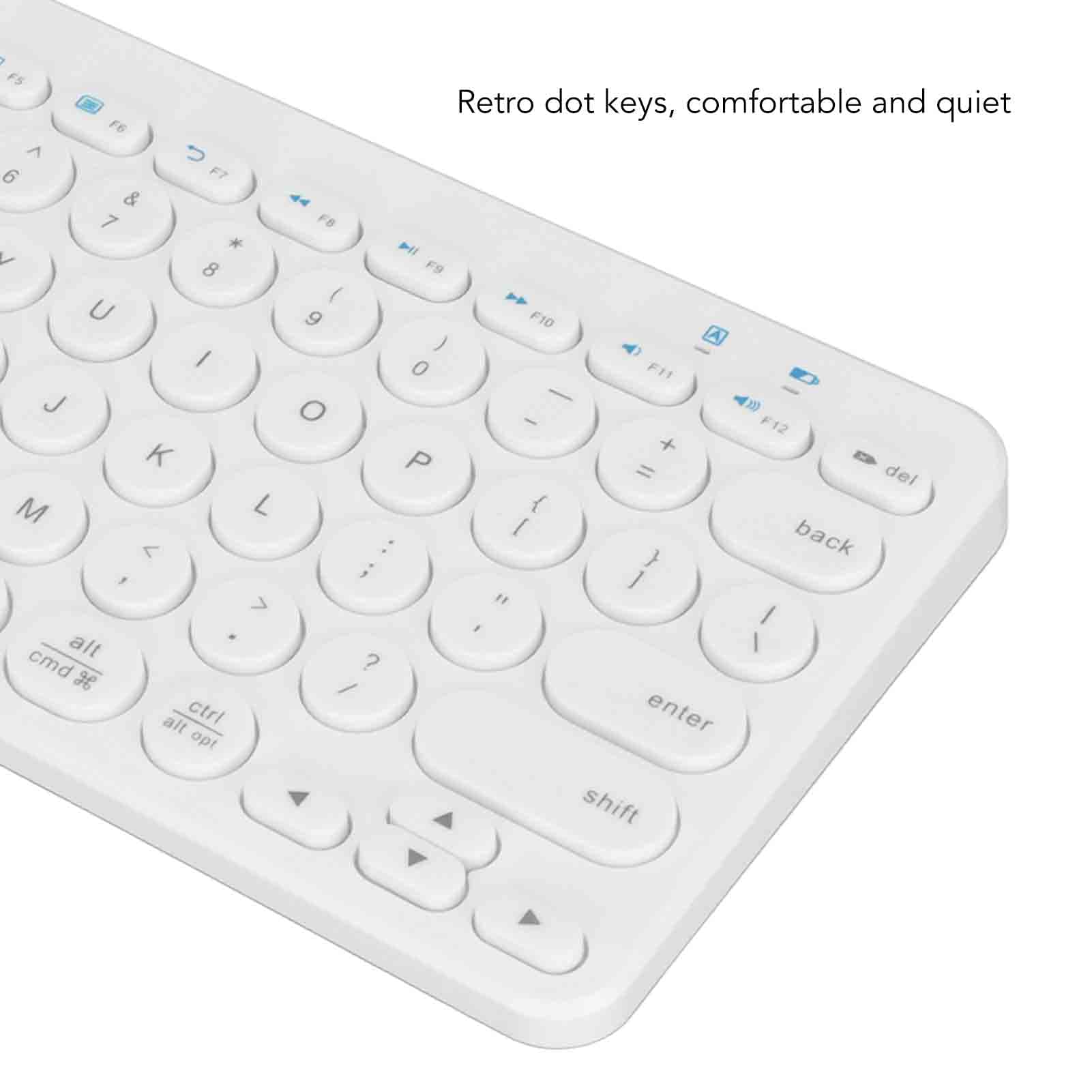 Clavier sans Fil, Clavier de Bureau Silencieux pour la Maison (Rose) (Blanc)