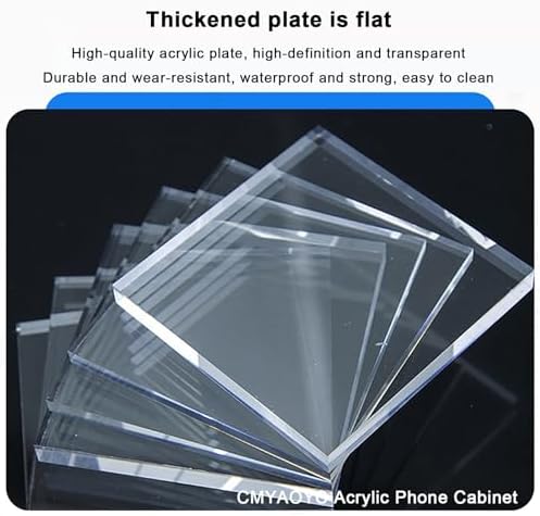 12-Slot Acrylic Phone Locker Box - Clear Wall-Mounted Storage Cabinet with Lock & Keys for Schools, Offices, Classrooms & Gyms - Secure Phone Storage Solution (Small)