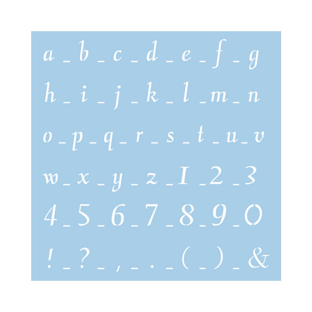 Rayher "Classical Scripture 1" Stencil Tab Bag, Multi-Colour, 30 x 30 cm