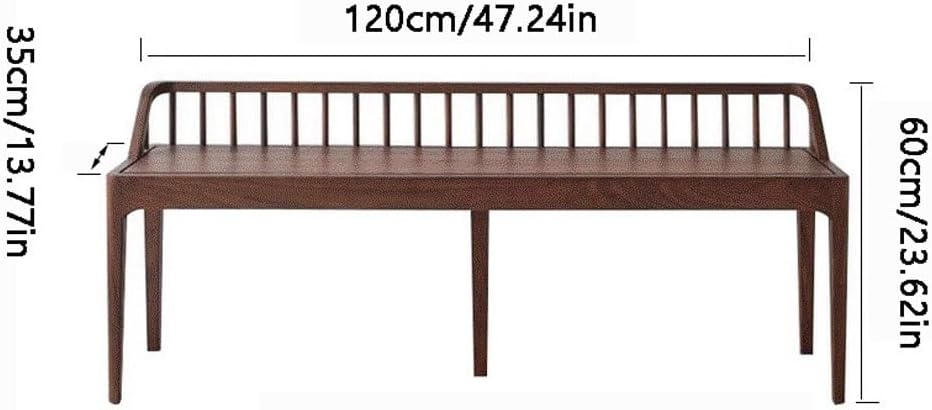 Storage Bench Black Walnut Solid Wood Bench Bed End Bench Shoe Bench Long Dining Chair Living Room Bedroom Entryway Furniture