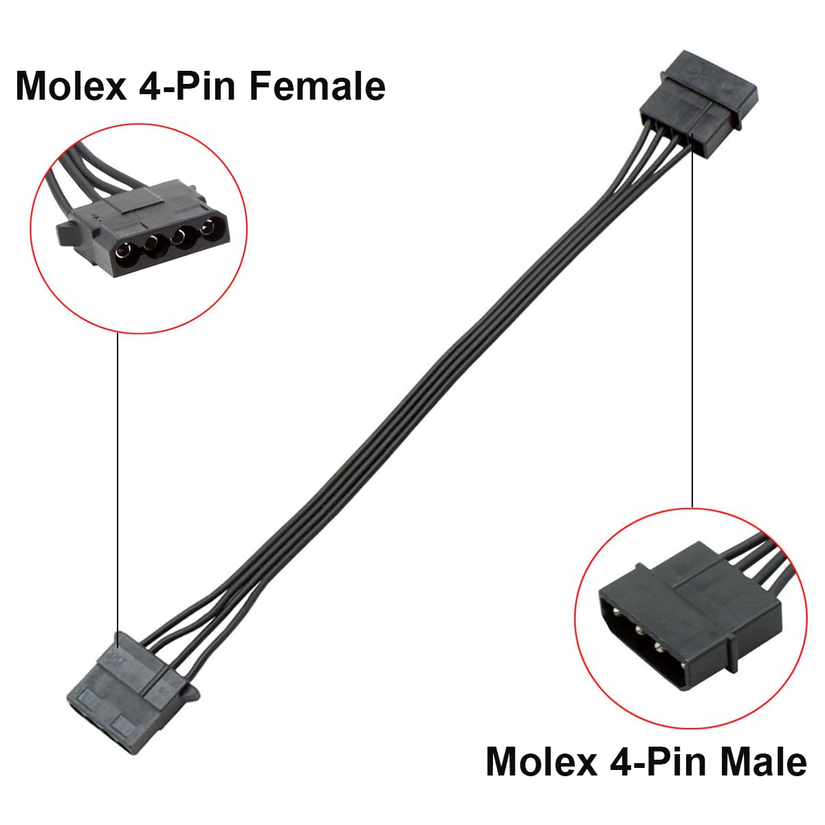 Amazon.co.jp: RUITEXUN Molex 電源ケーブル Molex LP4 IDE 4ピン オス