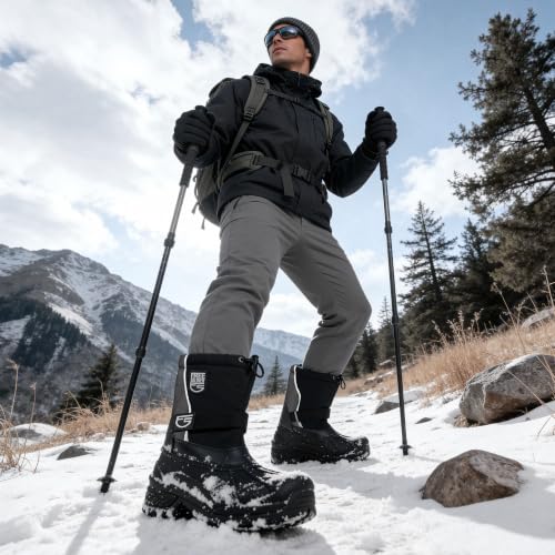 Image of FREE SOLDIER Mens Snow Boots Insulated Waterproof Hiking Winter Shoes Nonslip Outdoor Ankle Cold Weather Boots with Warm Inner