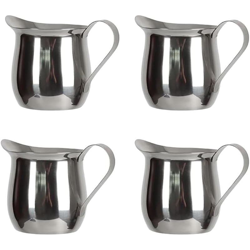 Paquete de 4 jarras multifuncionales para espumar leche, calentador de leche, jarras de acero inoxidable, taza de herramientas de café