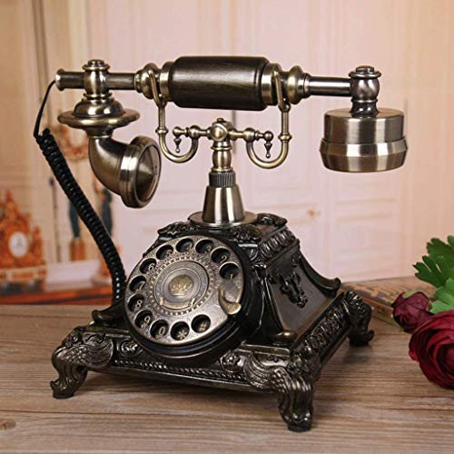 Im europäischen Stil Wohnzimmer antikes Telefon nach Hause Schlafzimmer kreativ retro Telefon-Fest Mode Wählscheibe (Farbe: Bronze) (Color : Silver