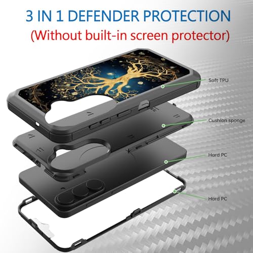 GFEWYTJYJ for Galaxy S26 Case,Shockproof 3-Layer Full Body Protection Rugged Heavy Duty High Impact Hard Cover Case for Samsung Galaxy S26 6.3 inch 2026,Aesthetic Tree of Life - image 2