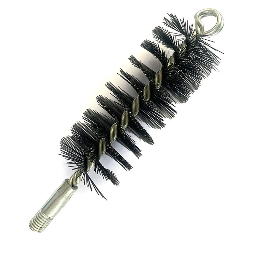 Zestaw szczotek do rur kuchennych, 30 mm, 50 mm, 80 mm, 150 mm, z 1 uchwytem M do czyszczenia rur kominowych i kotłowych, włosie z drutu ze stali węglowej