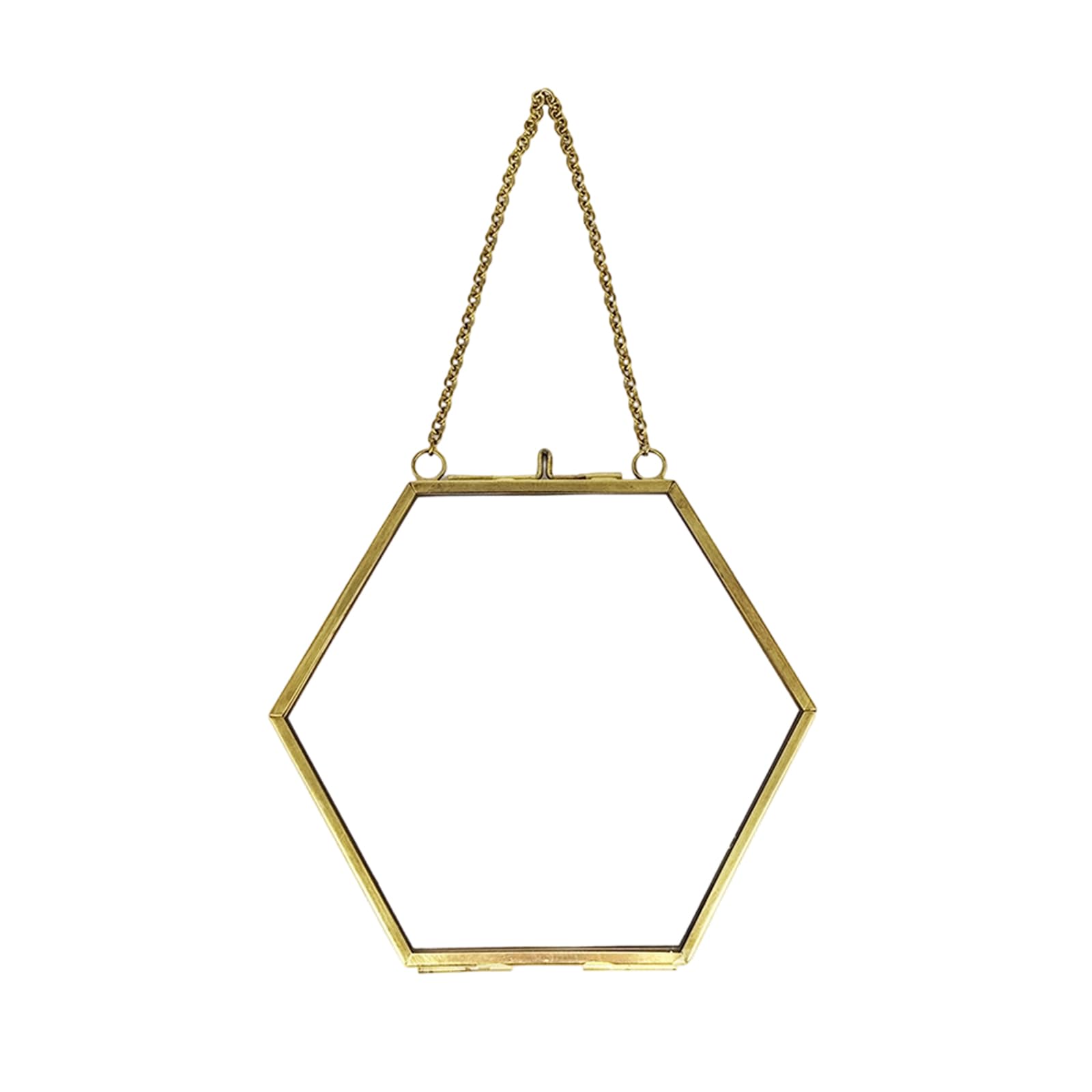 Tizuqe Glass Pressed Flower Frame Tabletop Hanging with Metal Chain for Gallery Artwork Glass Pressed Flower Frames Wall Hanging Photo Frame