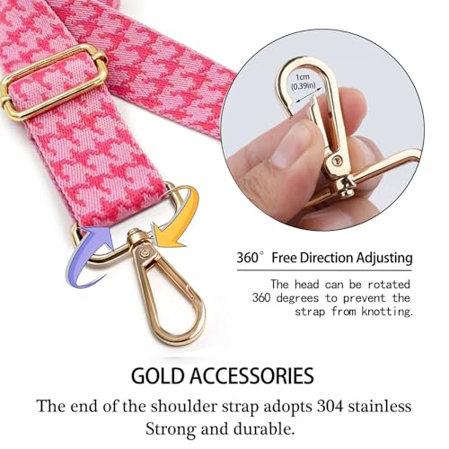 Image of Dsigo Purse Strap, 1.5 inch Wide Gold Alloy Buckle Floral Printing Crossbody Shoulder Strap for Bag Handbag Crossbody Bags