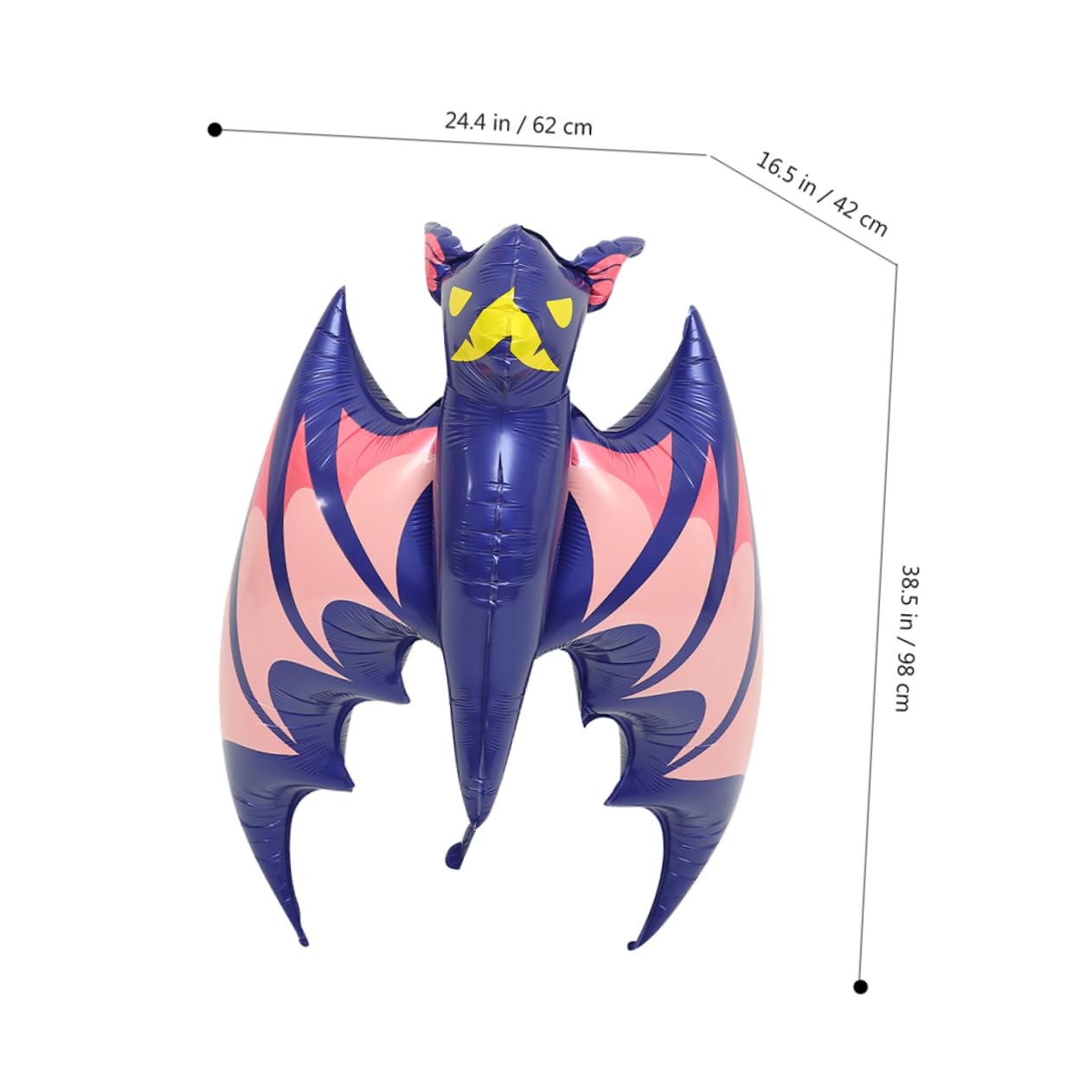 HEMOTON 16 Pièces Halloween Ballons Chauve Souris Gonflables Aluminium Noir et Bleu Foncé Décoration Effrayante pour Fête et